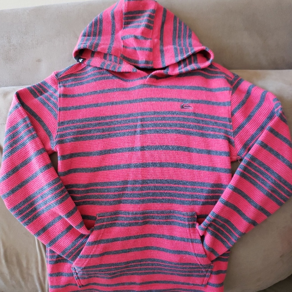 2 Size 7/8 Quiksilver long sleeves with hoods